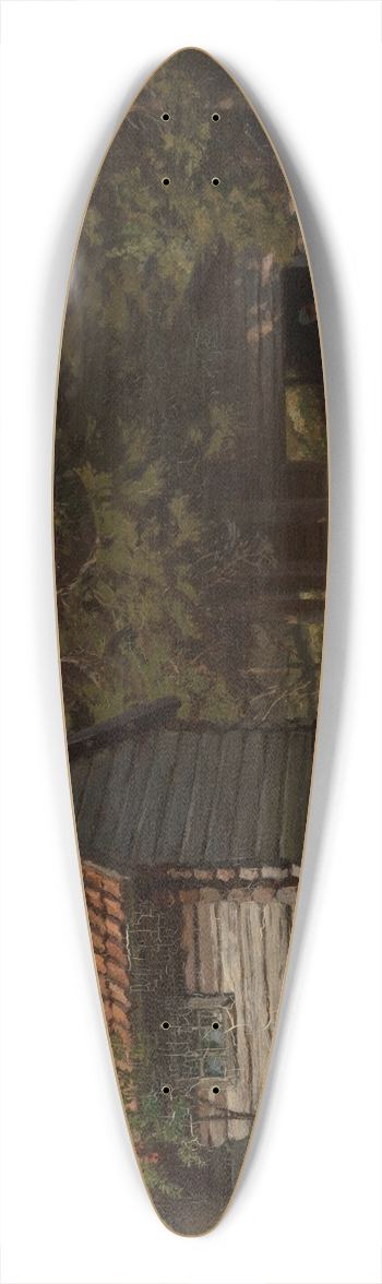 Hans Gude - Woodland cottage 39.3 inch art pintail longboard deck