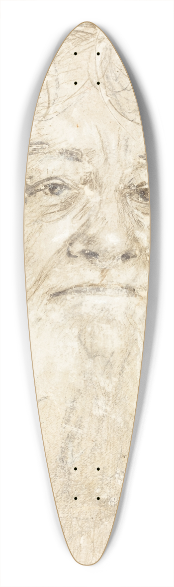 Hans Holbein The Elder - Study of a Bearded Man (verso) 39.3 inch art pintail longboard deck