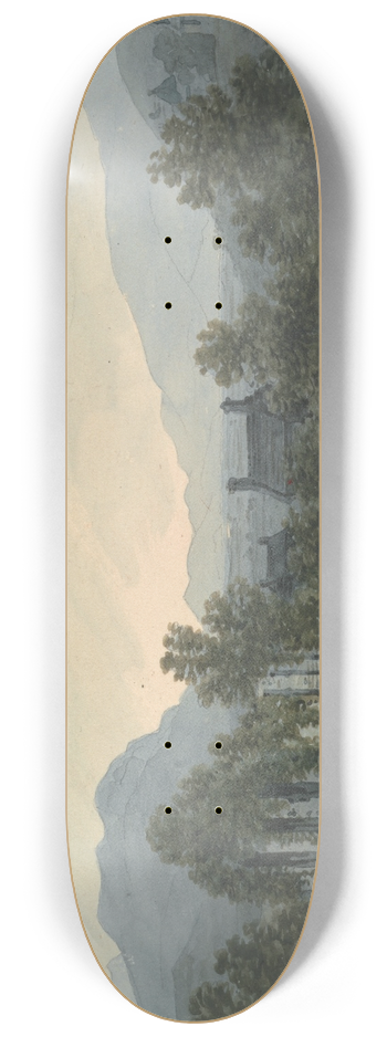 John Warwick Smith - The Ruins of Cymer Abbey on the Mawddach River 8.25 inch art skate deck