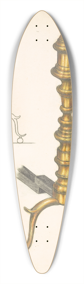 Hans Korsch - Andiron (one of pair) 39.3 inch art pintail longboard deck