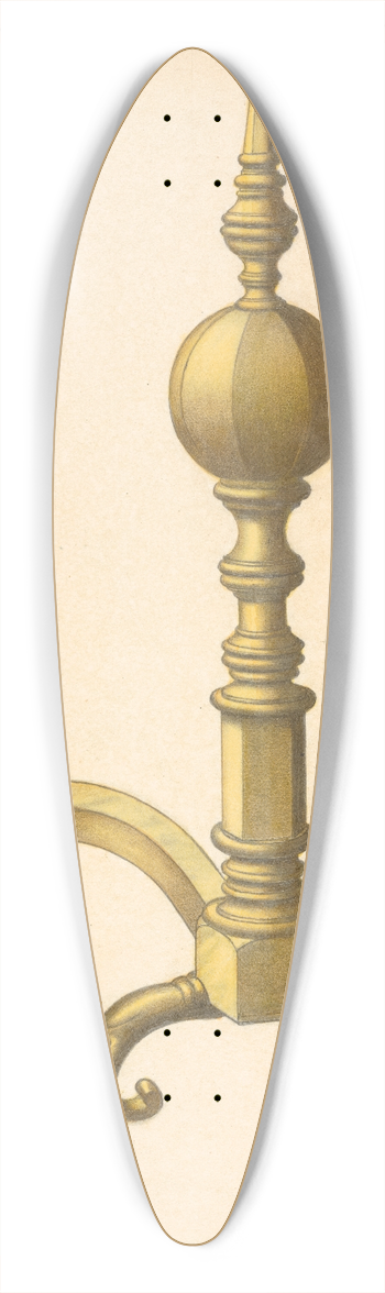 Hans Korsch - Andiron (one of pair) 39.3 inch art pintail longboard deck