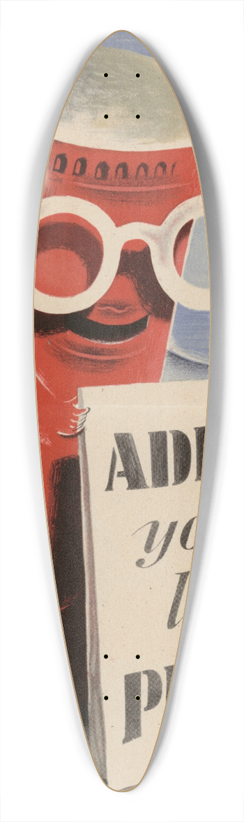 Hans Schleger - Address Your Letters Plainly 39.3 inch art pintail longboard deck
