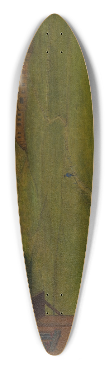 Hans Thoma - Abend in der Schweiz II 39.3 inch art pintail longboard deck