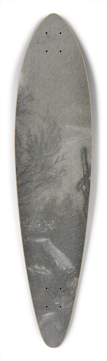 Hans Thoma - Cross in the moonlight 39.3 inch art pintail longboard deck