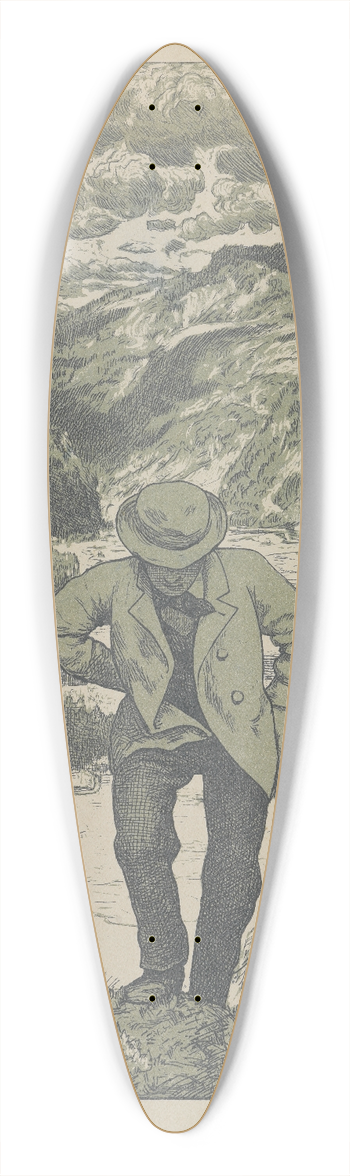 Hans Thoma - Der Wanderer (Meisterblatt) 39.3 inch art pintail longboard deck