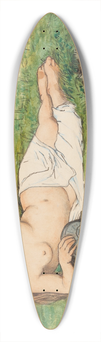 Hans Thoma - Nymph by a Brook 39.3 inch art pintail longboard deck