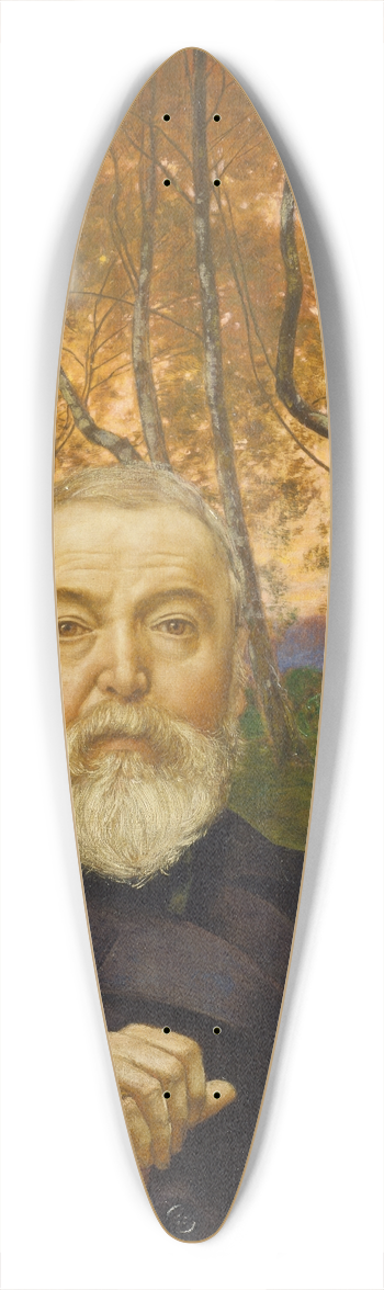 Hans Thoma - Self-Portrait in front of a Birch Forest 39.3 inch art pintail longboard deck