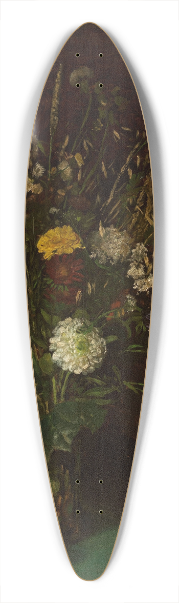 Hans Thoma - Vase with flowers 39.3 inch art pintail longboard deck