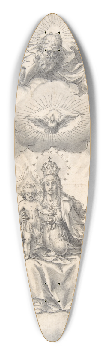 Hans Werl - Madonna and Child Enthroned 39.3 inch art pintail longboard deck