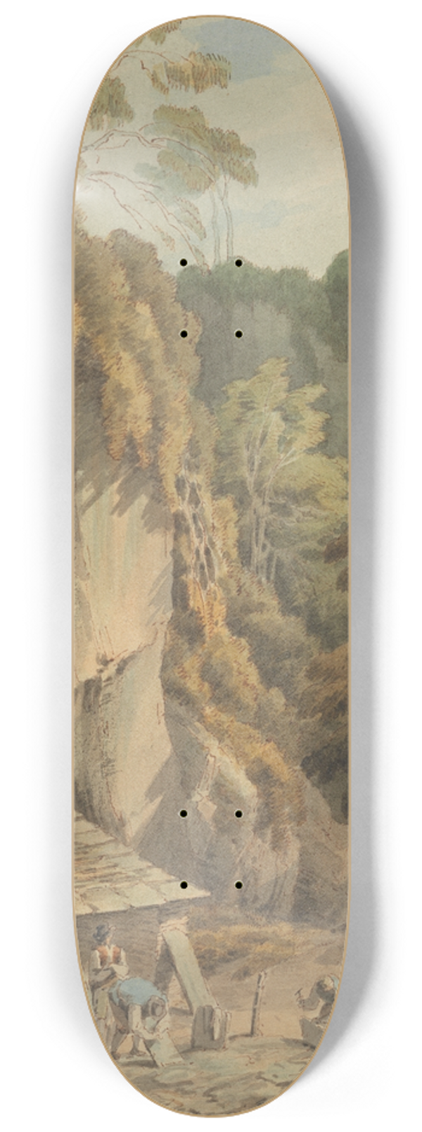 John White Abbott - Slate Quarry at Widecombe, Devon 8.25 inch art skate deck