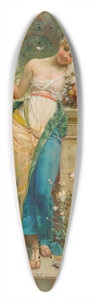 Hans Zatzka - Oriental Beauty 39.3 inch art pintail longboard deck