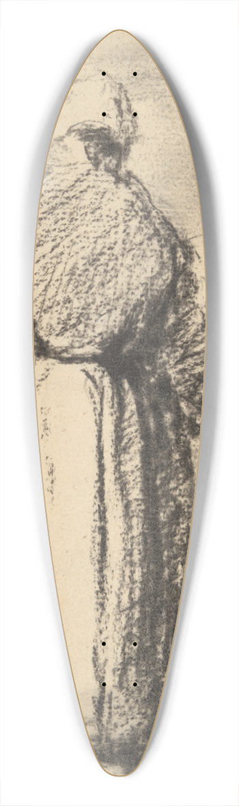 Harald Reiterer - Peasant Woman Seen fromBehind 39.3 inch art pintail longboard deck