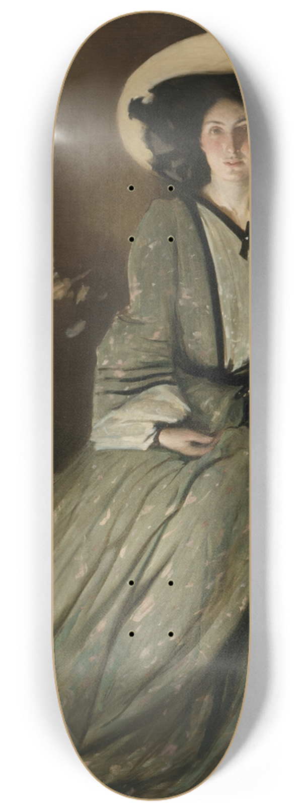 John White Alexander - Portrait of Mrs. John White Alexander 8.25 inch art skate deck