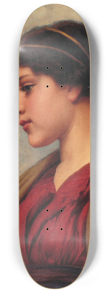 John William Godward - A Classical Beauty, Far-away Thoughts 8.25 inch art skate deck