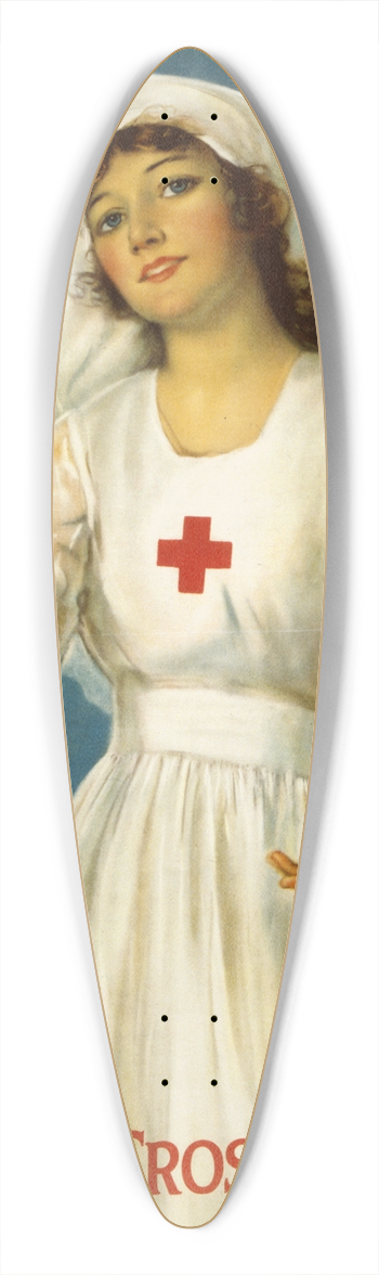 Haskell Coffin - Third Red Cross roll call 39.3 inch art pintail longboard deck