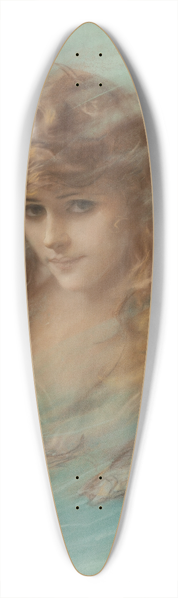 Haskell Coffin - Woman Among Fish 39.3 inch art pintail longboard deck