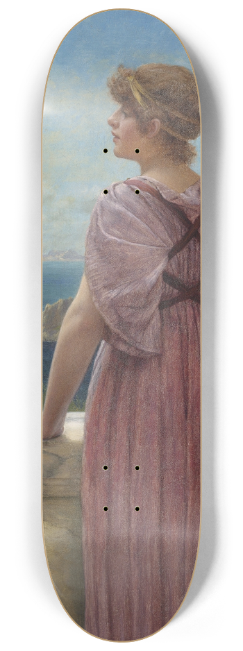 John William Godward - Memories, a study 8.25 inch art skate deck