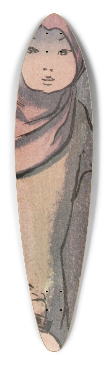 Helen Hyde - Belated 39.3 inch art pintail longboard deck