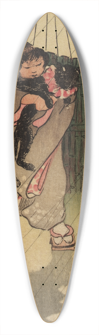 Helen Hyde - Honorable Mr. Cat 39.3 inch art pintail longboard deck