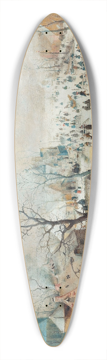 Hendrick Avercamp - Winter Landscape with Ice Skaters 39.3 inch art pintail longboard deck