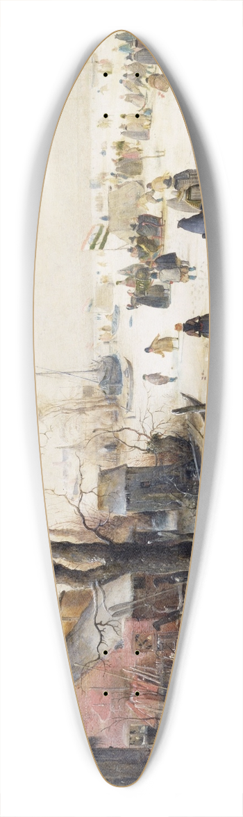 Hendrick Avercamp - Winter Scene on a Canal 39.3 inch art pintail longboard deck
