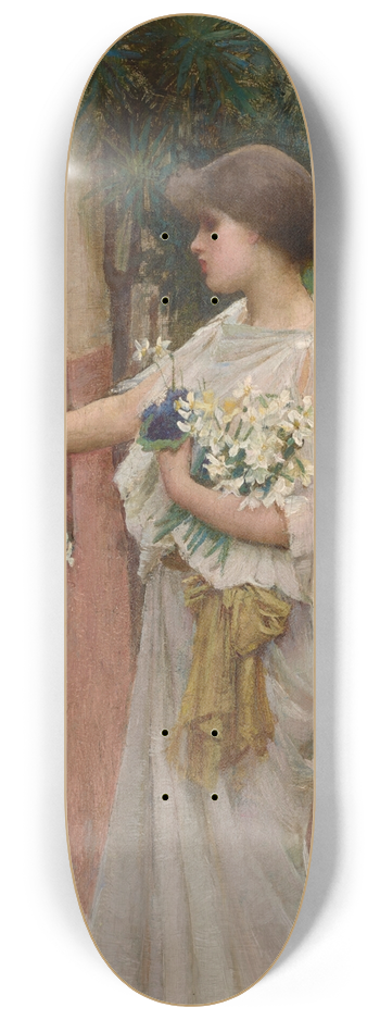 John William Waterhouse - A Roman Offering 8.25 inch art skate deck
