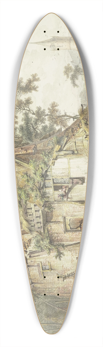 Hendrik Meyer - Farmhouse by a Stream 39.3 inch art pintail longboard deck