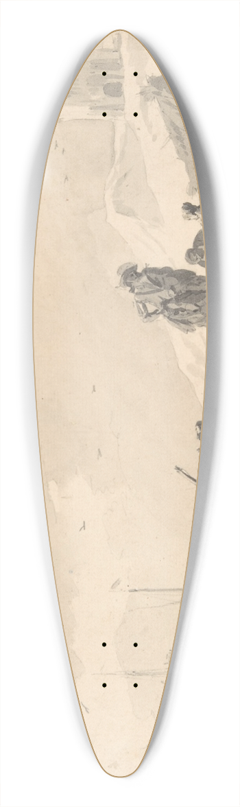Hendrik Verschuring - Landscape with Figures 39.3 inch art pintail longboard deck
