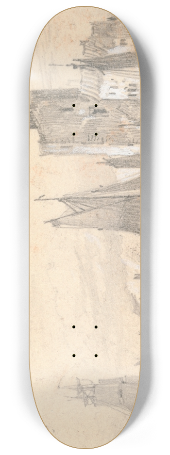 John Wilson Ewbank - Harbor Scene 8.25 inch art skate deck