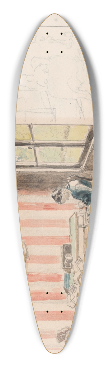 Henri de Braekeleer - The Embroiderer 39.3 inch art pintail longboard deck