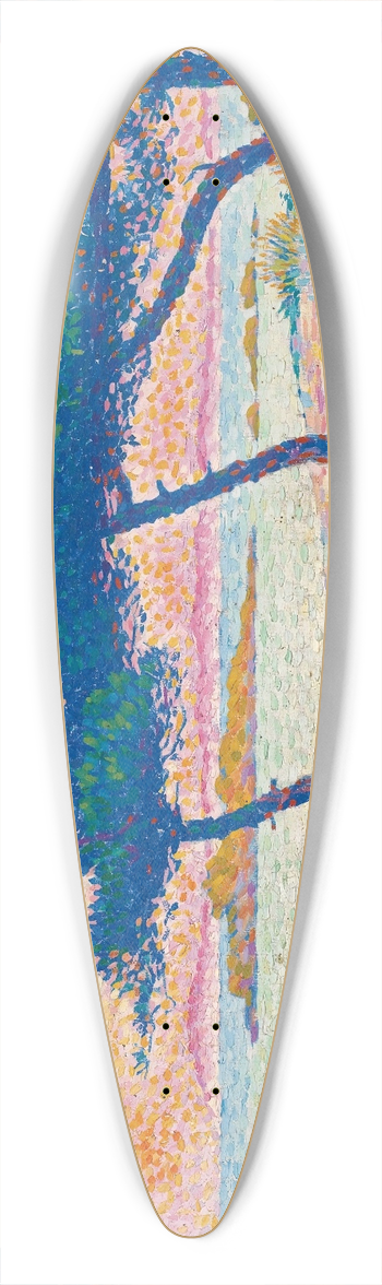 Henri-Edmond Cross - La Plage De Saint-Clair 39.3 inch art pintail longboard deck