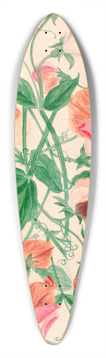 Henrietta Benson Homer - Sweet Peas 39.3 inch art pintail longboard deck