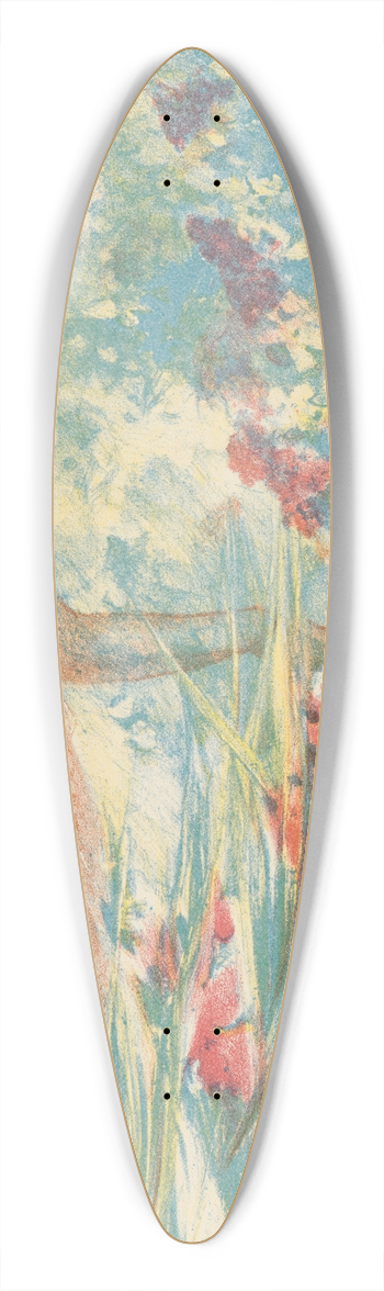 Henri Hran - Fleur de Mai 39.3 inch art pintail longboard deck