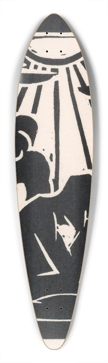 Henri Jonas - Geknielde figuur in een landschap met bomen 39.3 inch art pintail longboard deck