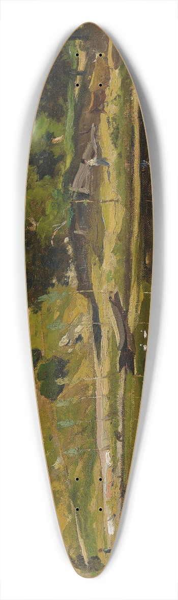 Henri-Joseph Harpignies - The River 39.3 inch art pintail longboard deck