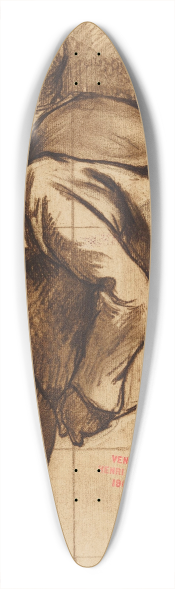 Henri Leopold Lvy - Etude dun moine de dos 39.3 inch art pintail longboard deck