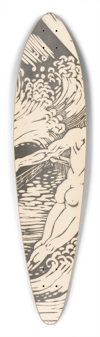 Henri van der Stok - De visscher 39.3 inch art pintail longboard deck