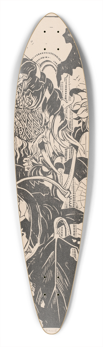 Henri van der Stok - Sic transit 39.3 inch art pintail longboard deck