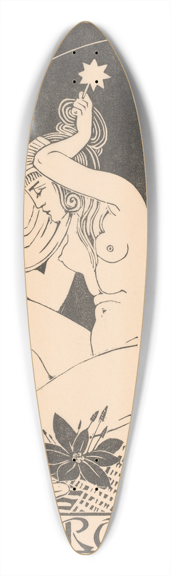 Henri van der Stok - Sterrenbeeld maagd 39.3 inch art pintail longboard deck