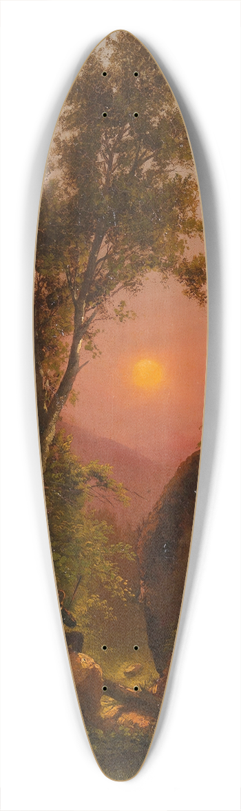 Henry Ary - View from the Bluff, Sunset 39.3 inch art pintail longboard deck