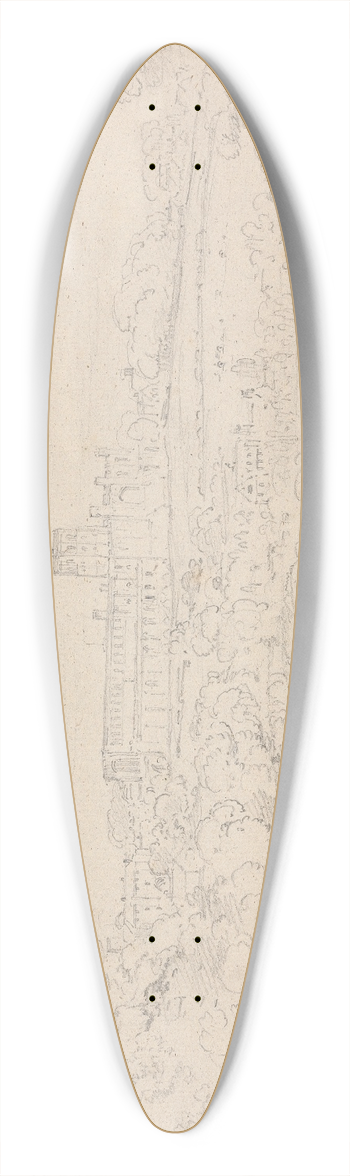Henry Edridge - St. Albans Abbey 39.3 inch art pintail longboard deck