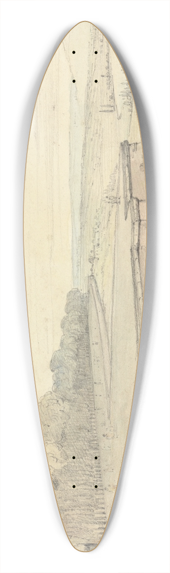 Henry Edridge - Terrace at St. Germain-en-Laye 39.3 inch art pintail longboard deck