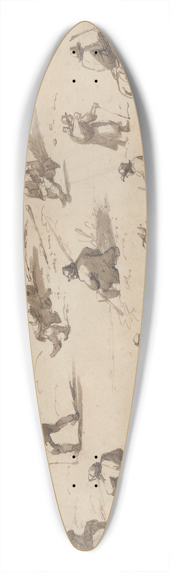 Henry James Brocas - Rustic Studies 39.3 inch art pintail longboard deck