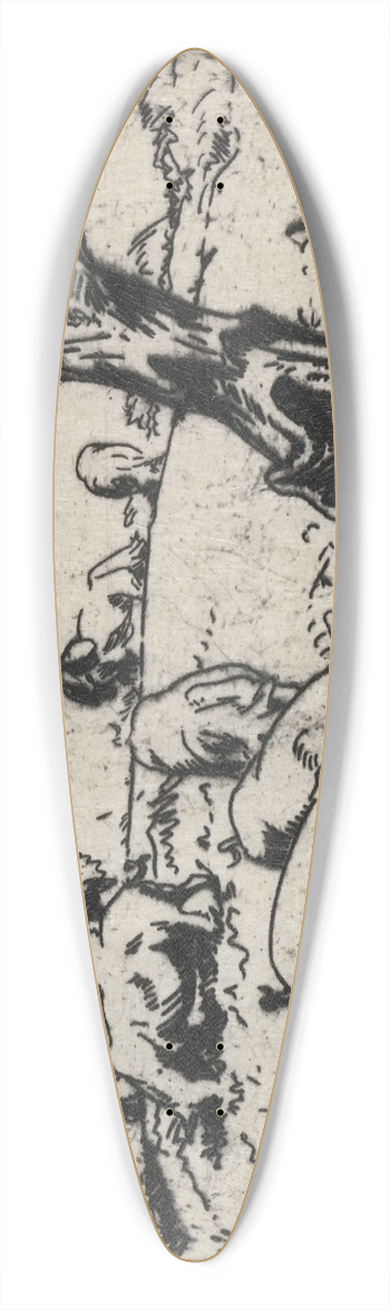 Henry Keller - Pigs in Orchard 39.3 inch art pintail longboard deck