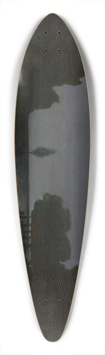 Henryk Pitkowski - Pond with ducks 39.3 inch art pintail longboard deck
