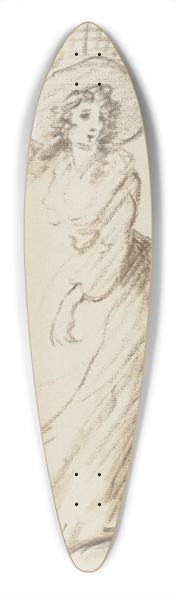 Henry William Bunbury - A Laundry Maid 39.3 inch art pintail longboard deck