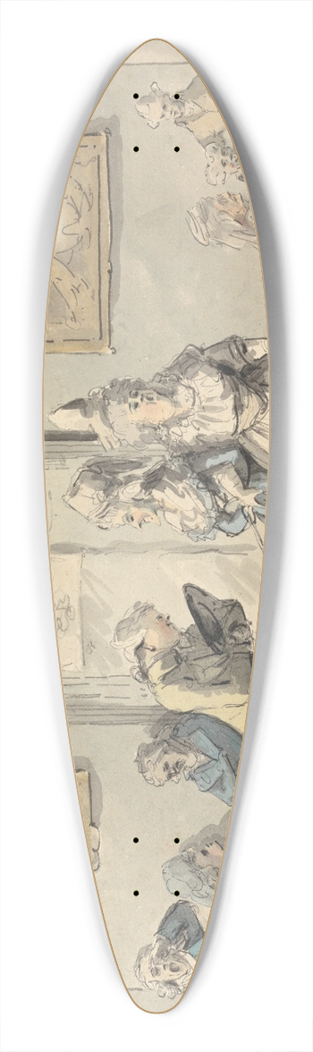 Henry William Bunbury - A Soiree 39.3 inch art pintail longboard deck