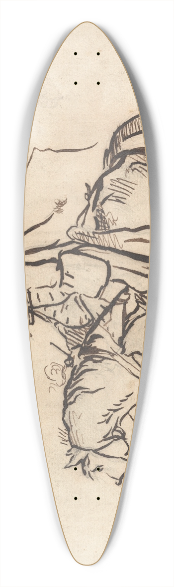 Henry William Bunbury - The Broken Pipe 39.3 inch art pintail longboard deck