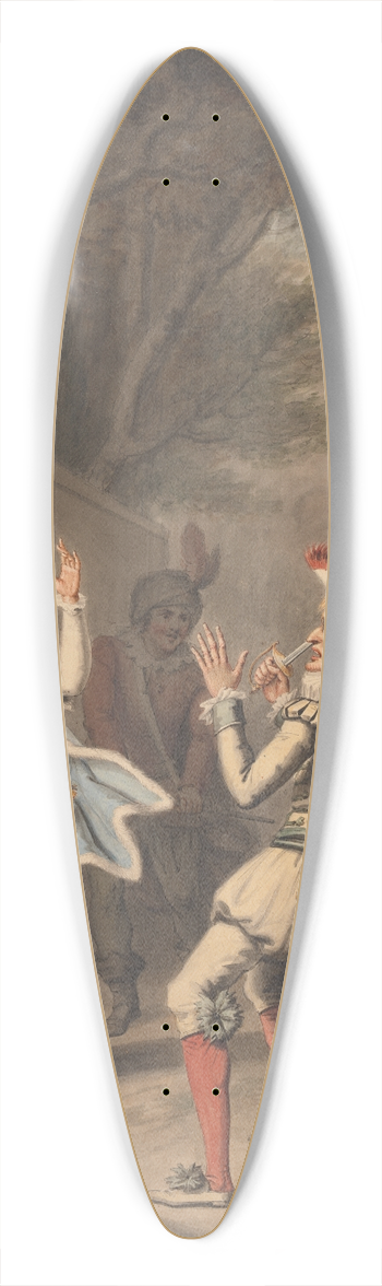 Henry William Bunbury - The Duel; Twelfth Night, Act III, Scene IV 39.3 inch art pintail longboard deck