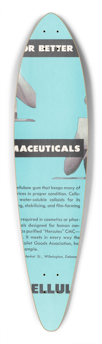 Hercules Incorporated - For Better CosmeticsAnd Pharmaceuticals 39.3 inch art pintail longboard deck